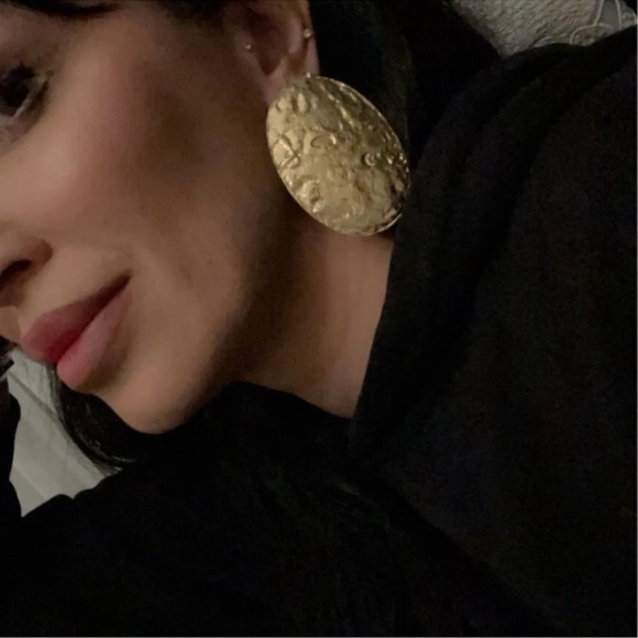 Zara Gold Oval Earrings - Picture 8 of 8